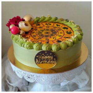 Astrology-Themed Birthday Cake Custom Chocolate Hazelnut Cake