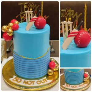 Cricket-Themed 50th Birthday Chocolate Truffle Cake
