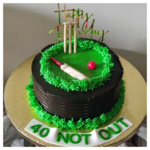 Cricket-Themed Chocolate Truffle Cake