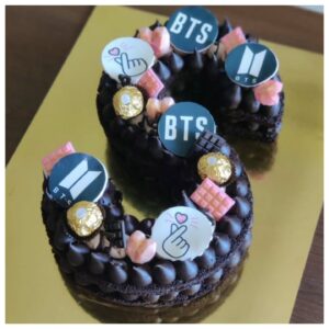 Dark Chocolate Truffle Monogram Cake