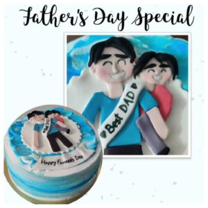 Father's day Bento Cake with 2D Topper in Modelling Chocolate 120w