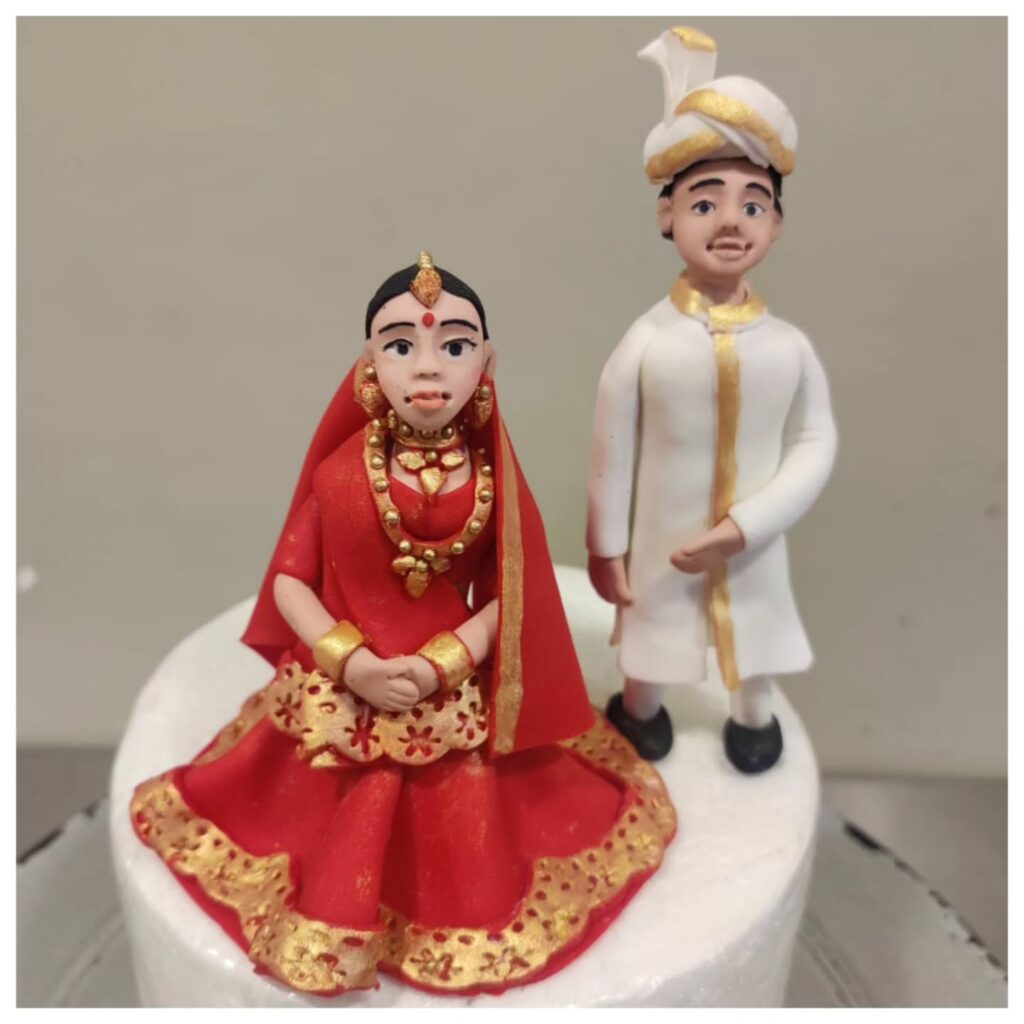 Handmade Indian Wedding Couple Cake - Caketales