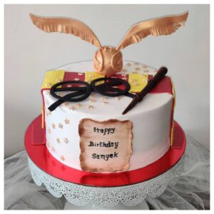 Harry Potter-Themed Cake with Modelling Chocolate Toppers