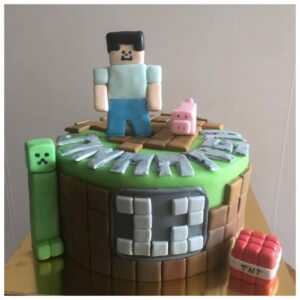 Minecraft Theme Cake