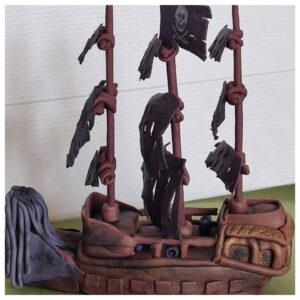 Modelling Chocolate Pirate’s Ship Cake Topper