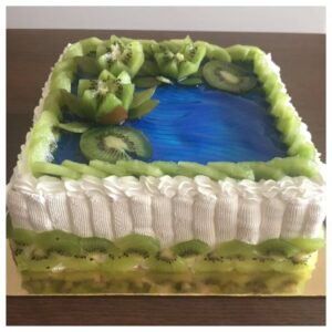 Water Lily Pond Kiwi Fresh Fruit Cake